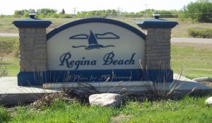Regina Beach town sign.