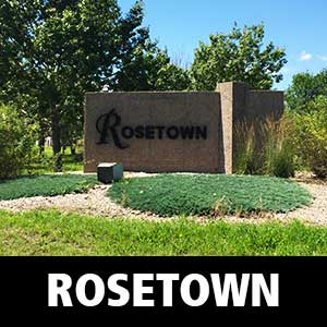 Thumbnail image for Age-Friendly Rosetown. Image is of Rosetown sign in a parklike setting.