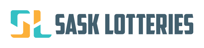 Sask Lotteries logo: stylized SL in orange and teal with the words Sask Lotteries in dark gray/black on a clear background