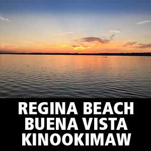 Thumbnail image for Age-Friendly Regina Beach, Buena Vista, Kinookimaw. Image is of a sunset over Last Mountain Lake.